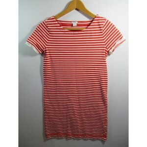 J Crew T-Shirt Dress Women XS Red Stripe Short Sleeve Cotton Coastal Nautical